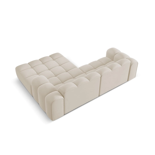 Velvet Right Corner Sofa, "Treno", 3 Seats, 240x184x70 Made in Europe