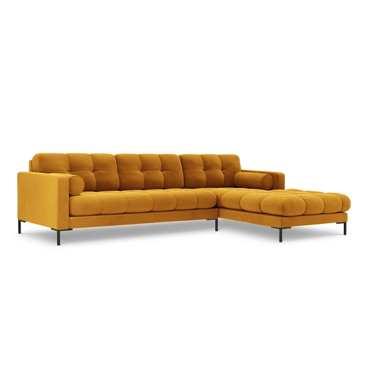 Velvet Right Corner Sofa, "Bali", 5 Seats, 293x185x75 Made in Europe