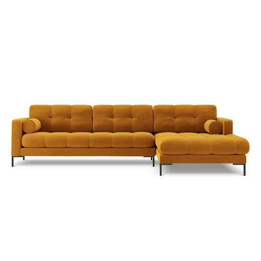 Velvet Right Corner Sofa, "Bali", 5 Seats, 293x185x75 Made in Europe