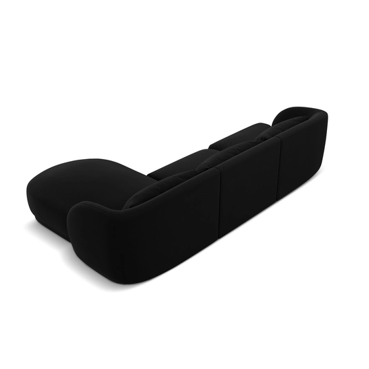 Velvet Right Corner Sofa, "Tulum", 4 Seats, 255x156x70 Made in Europe