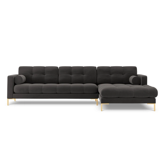 Velvet Right Corner Sofa, "Bali", 5 Seats, 293x185x75 Made in Europe