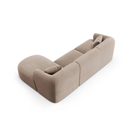 Velvet Modular Right Corner Sofa, "Campi", 4 Seats, 256x156x70 Made in Europe