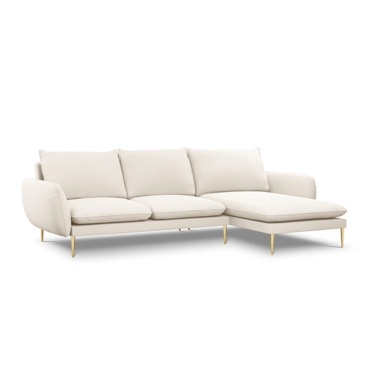Boucle Right Corner Sofa, "Vienna", 5 Seats, 255x170x95 Made in Europe