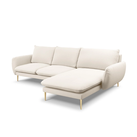 Boucle Right Corner Sofa, "Vienna", 5 Seats, 255x170x95 Made in Europe