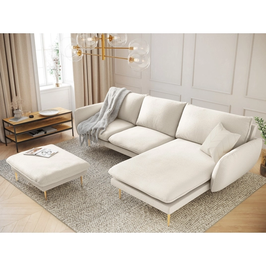Boucle Right Corner Sofa, "Vienna", 5 Seats, 255x170x95 Made in Europe
