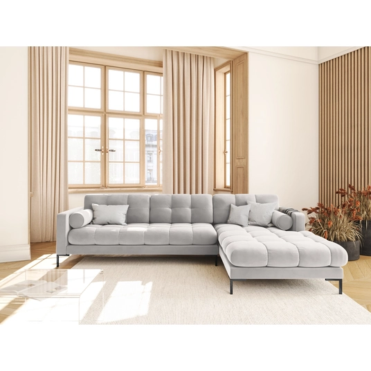 Velvet Right Corner Sofa, "Bali", 5 Seats, 293x185x75 Made in Europe