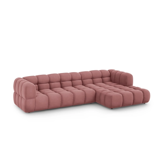 Velvet Modular Right Corner Sofa, "Sky", 4 Seats, 300x162x70 Made in Europe