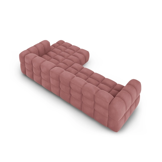 Velvet Modular Right Corner Sofa, "Sky", 4 Seats, 300x162x70 Made in Europe
