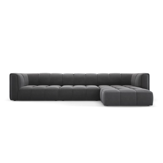 Velvet Modular Right Corner Sofa, "Moritz", 5 Seats, 316x160x70 Made in Europe