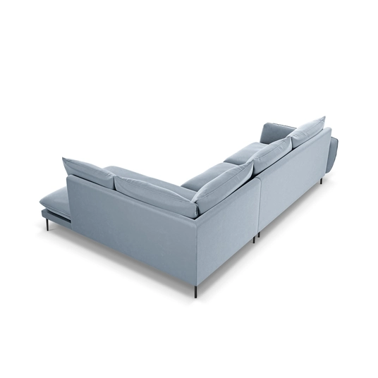 Velvet Right Corner Sofa, "Vienna", 6 Seats, 275x185x95 Made in Europe