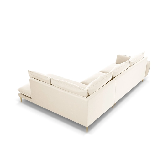 Velvet Right Corner Sofa, "Vienna", 6 Seats, 275x185x95 Made in Europe