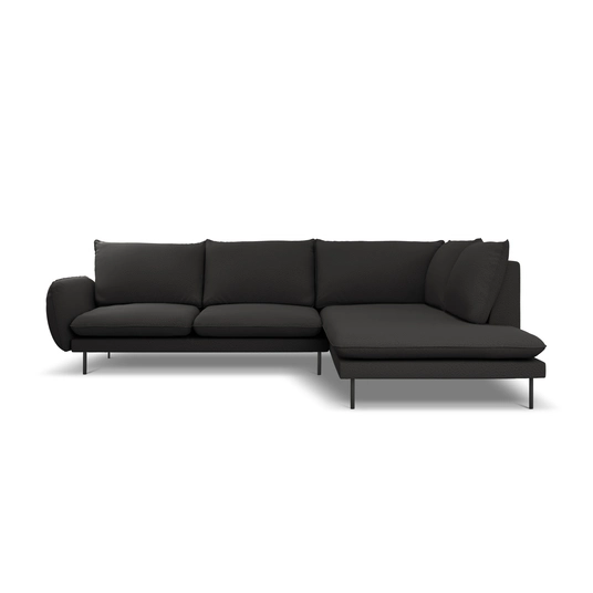 Boucle Right Corner Sofa, "Vienna", 6 Seats, 275x185x95 Made in Europe