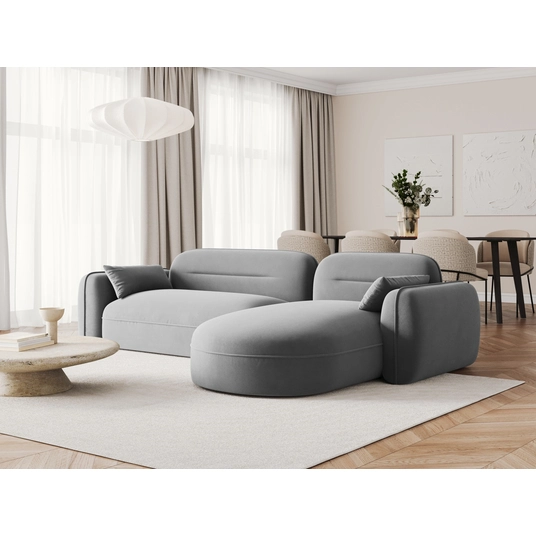 Velvet Modular Right Corner Sofa, "Sydney", 4 Seats, 275x165x70 Made in Europe