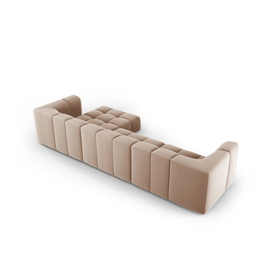 Velvet Modular Right Corner Sofa, "Moritz", 5 Seats, 316x160x70 Made in Europe