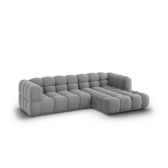 Velvet Modular Right Corner Sofa, "Sky", 4 Seats, 272x162x70 Made in Europe