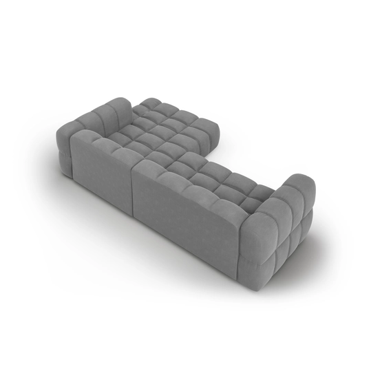 Velvet Modular Right Corner Sofa, "Sky", 4 Seats, 272x162x70 Made in Europe