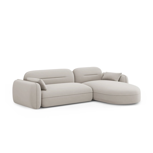 Velvet Modular Right Corner Sofa, "Sydney", 4 Seats, 275x165x70 Made in Europe