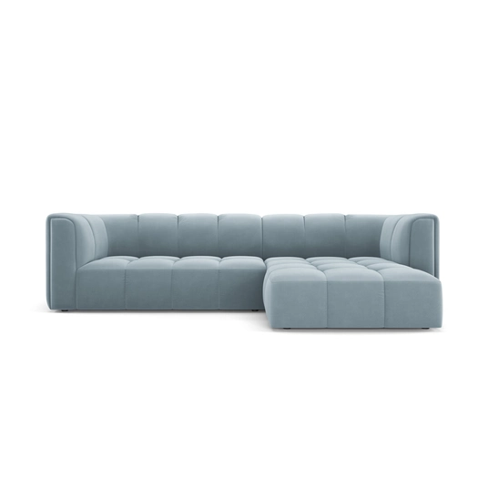 Velvet Modular Right Corner Sofa, "Moritz", 3 Seats, 256x160x70 Made in Europe