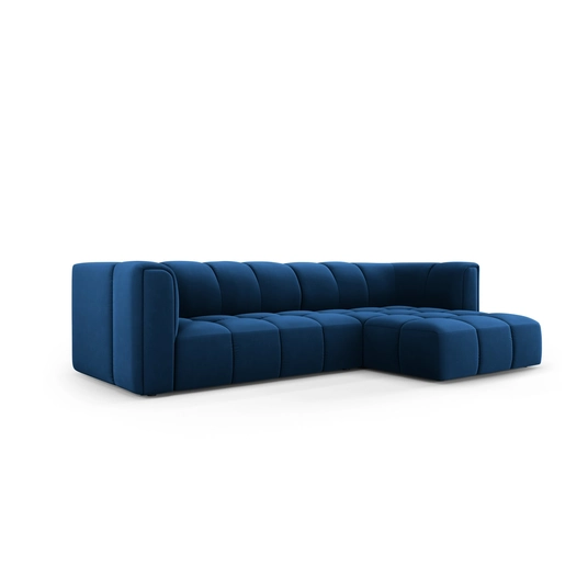 Velvet Modular Right Corner Sofa, "Moritz", 3 Seats, 256x160x70 Made in Europe