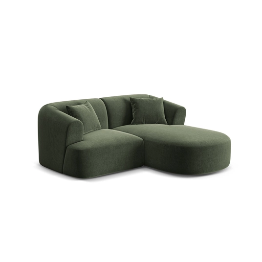 Velvet Modular Right Corner Sofa, "Campi", 3 Seats, 180x156x70 Made in Europe