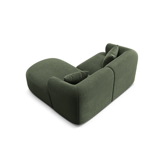 Velvet Modular Right Corner Sofa, "Campi", 3 Seats, 180x156x70 Made in Europe