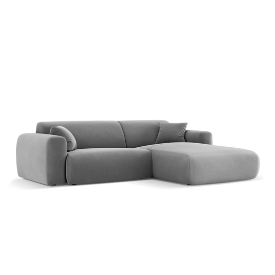 Velvet Right Corner Sofa, "Nolio", 4 Seats, 235x170x72 Made in Europe