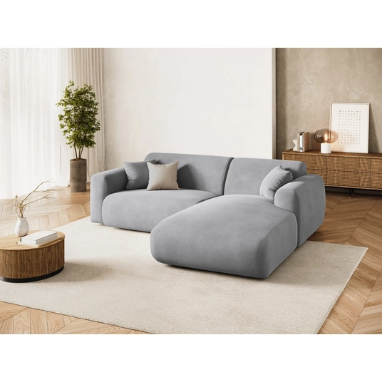 Velvet Right Corner Sofa, "Nolio", 4 Seats, 235x170x72 Made in Europe