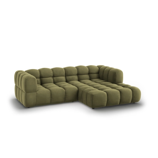 Velvet Modular Right Corner Sofa, "Sky", 3 Seats, 244x162x70 Made in Europe