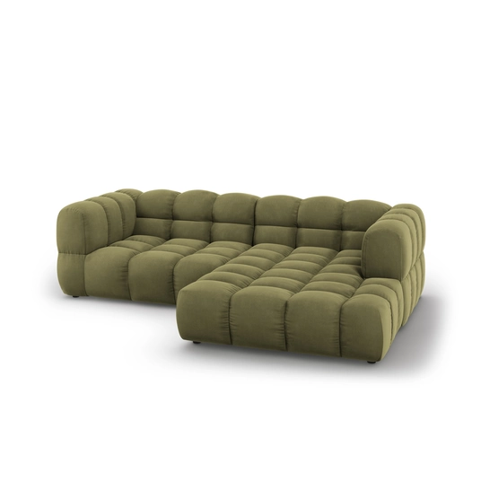 Velvet Modular Right Corner Sofa, "Sky", 3 Seats, 244x162x70 Made in Europe