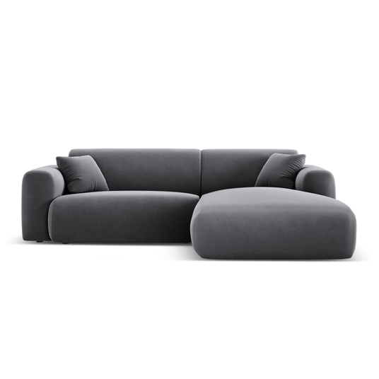 Velvet Right Corner Sofa, "Nolio", 4 Seats, 235x170x72 Made in Europe