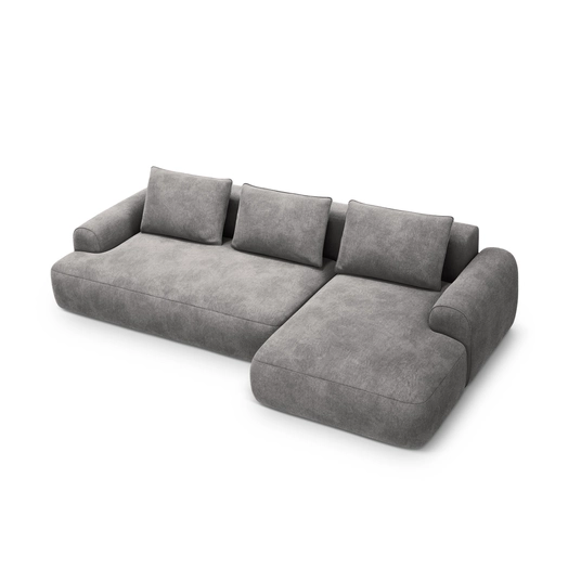Velvet Right Corner Sofa With Bed Function And Box, "Calma", 3 Seats, 275x142x84 Made in Europe