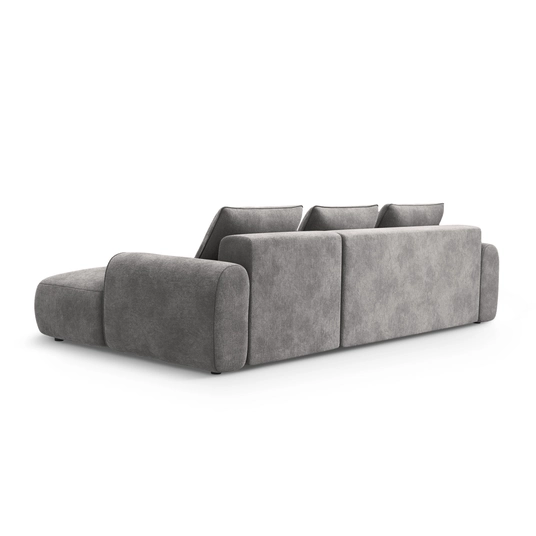 Velvet Right Corner Sofa With Bed Function And Box, "Calma", 3 Seats, 275x142x84 Made in Europe