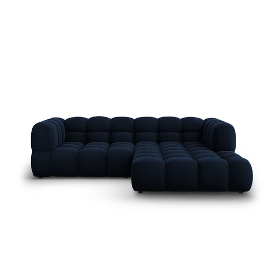 Velvet Modular Right Corner Sofa, "Sky", 3 Seats, 244x162x70 Made in Europe