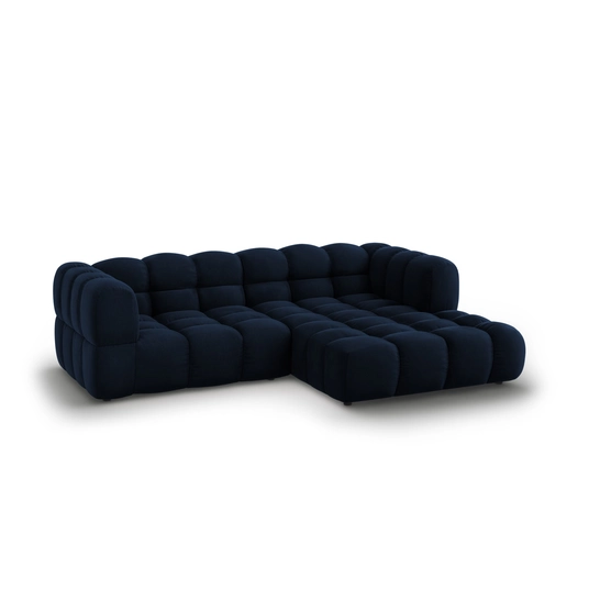 Velvet Modular Right Corner Sofa, "Sky", 3 Seats, 244x162x70 Made in Europe