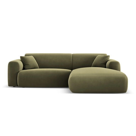 Velvet Right Corner Sofa, "Nolio", 4 Seats, 235x170x72 Made in Europe