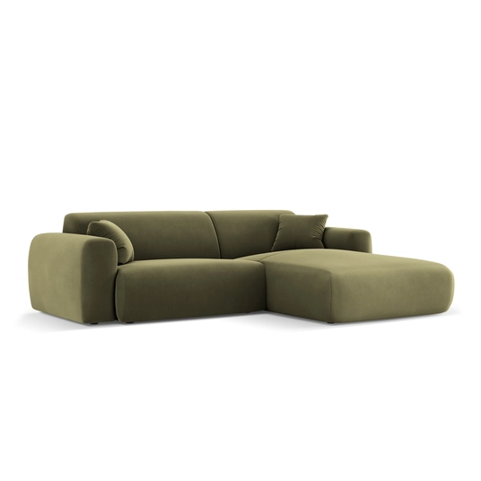 Velvet Right Corner Sofa, "Nolio", 4 Seats, 235x170x72 Made in Europe
