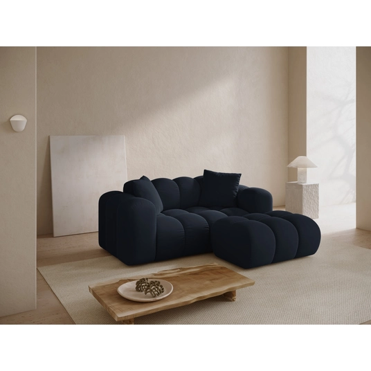 Velvet Right Corner Sofa, "Treno", 2 Seats, 180x164x70 Made in Europe