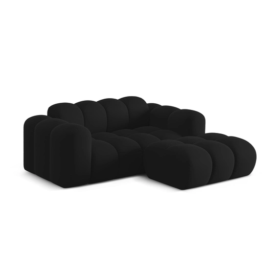 Velvet Right Corner Sofa, "Treno", 2 Seats, 180x164x70 Made in Europe