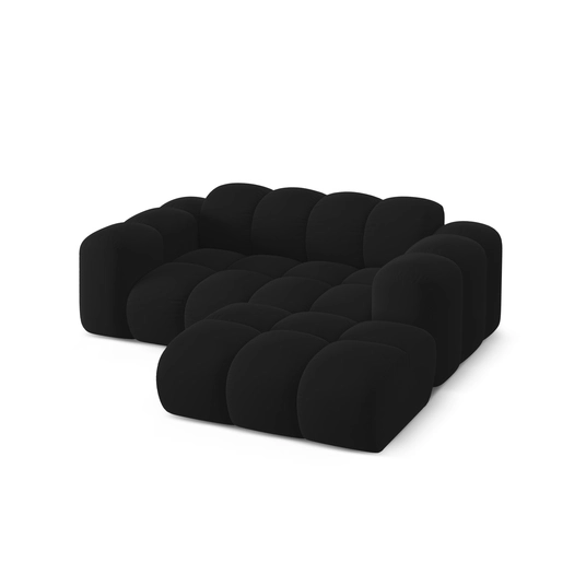 Velvet Right Corner Sofa, "Treno", 2 Seats, 180x164x70 Made in Europe