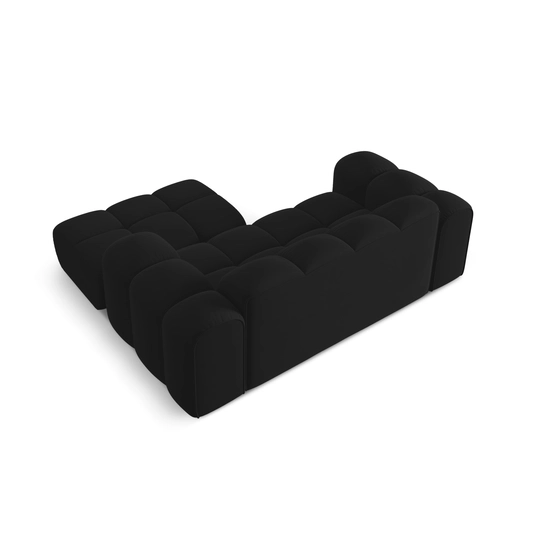 Velvet Right Corner Sofa, "Treno", 2 Seats, 180x164x70 Made in Europe