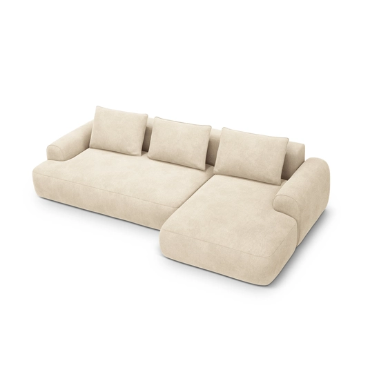 Velvet Right Corner Sofa With Bed Function And Box, "Calma", 3 Seats, 275x142x84 Made in Europe