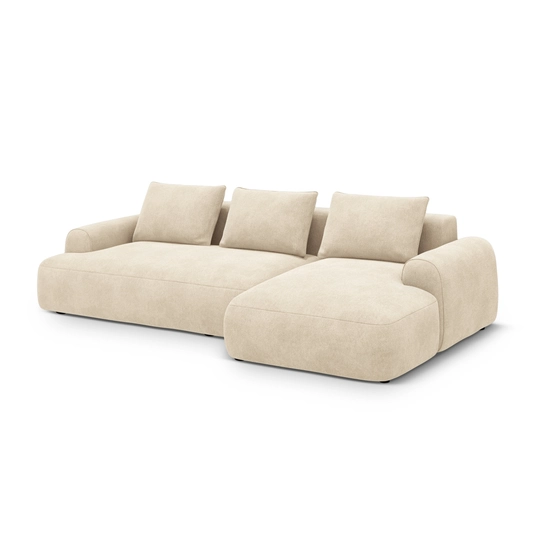 Velvet Right Corner Sofa With Bed Function And Box, "Calma", 3 Seats, 275x142x84 Made in Europe