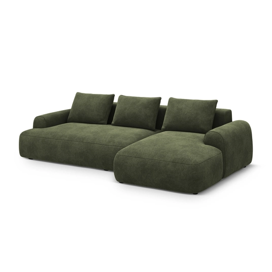 Velvet Right Corner Sofa With Bed Function And Box, "Calma", 3 Seats, 275x142x84 Made in Europe