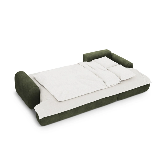 Velvet Right Corner Sofa With Bed Function And Box, "Calma", 3 Seats, 275x142x84 Made in Europe