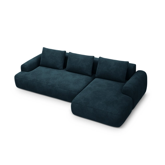 Velvet Right Corner Sofa With Bed Function And Box, "Calma", 3 Seats, 275x142x84 Made in Europe