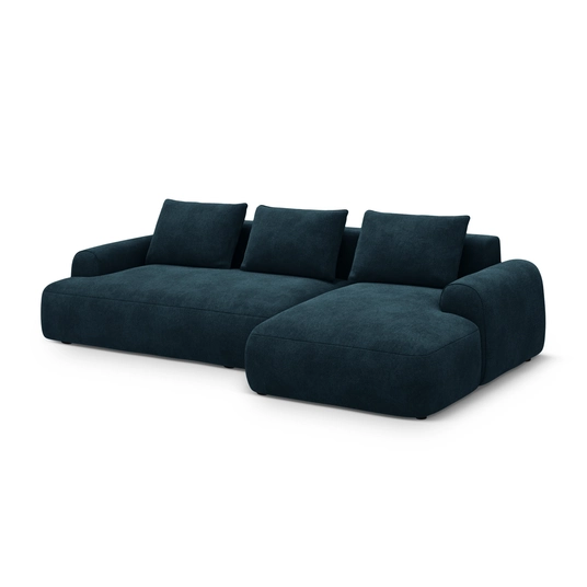 Velvet Right Corner Sofa With Bed Function And Box, "Calma", 3 Seats, 275x142x84 Made in Europe