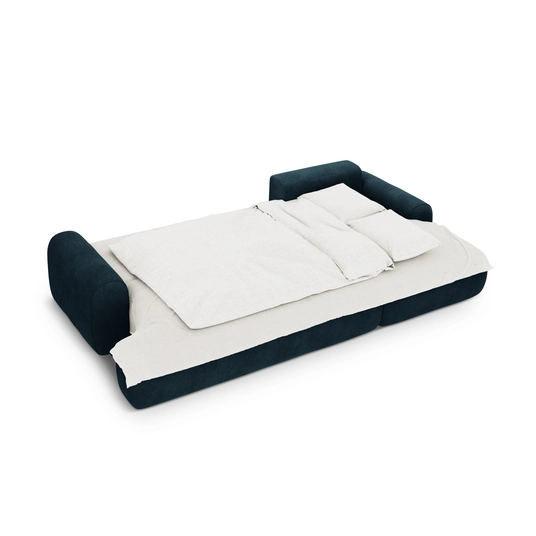 Velvet Right Corner Sofa With Bed Function And Box, "Calma", 3 Seats, 275x142x84 Made in Europe