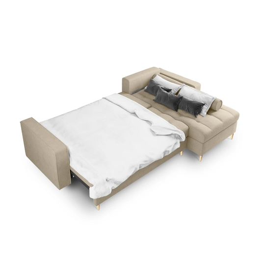 Right Corner Sofa With Bed Function And Box, "Aspen", 5 Seats, 240x175x96 Made in Europe