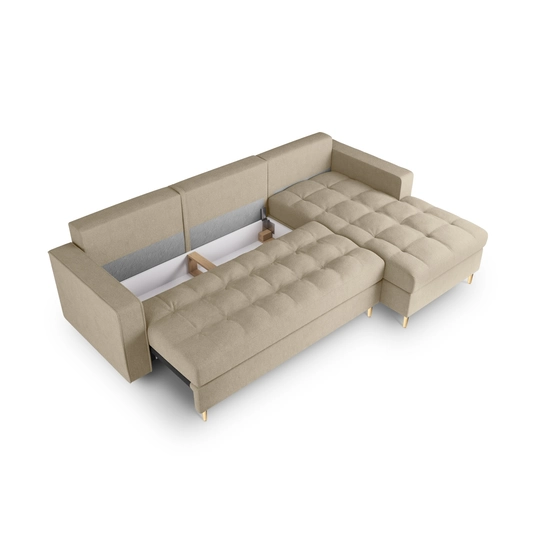 Right Corner Sofa With Bed Function And Box, "Aspen", 5 Seats, 240x175x96 Made in Europe