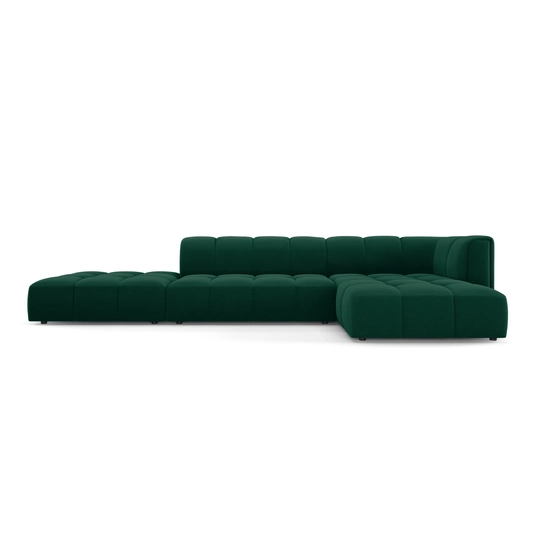 Velvet Modular Right Corner Sofa, "Moritz", 5 Seats, 323x160x70 Made in Europe